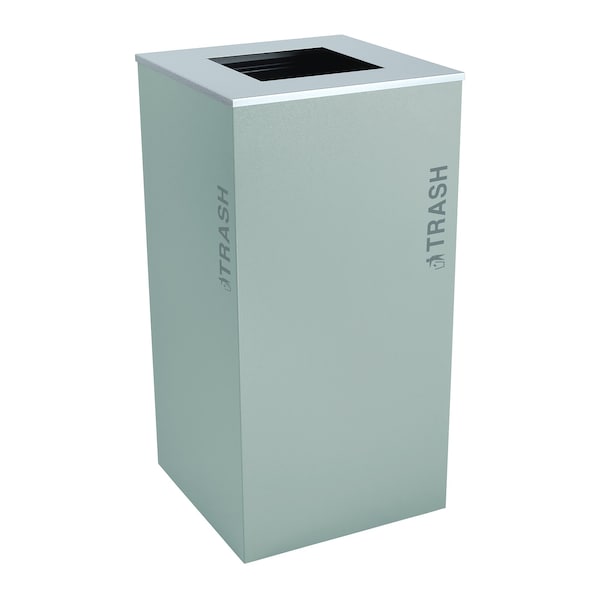 Ex-Cell Kaiser 36-Gal. Square Receptacle - Trash Decal, Hammered Grey Pebble RC-KD36-T BT-HMG - main